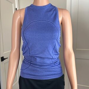 Lululemon Athletica Blue Striped Tank Top